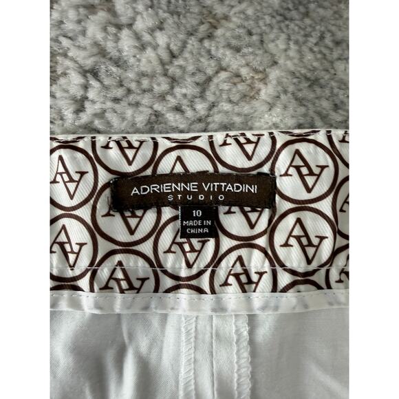 Adrienne Vittadini Size 10 Knee Length Wrap Skirt White Button Stretch - Picture 5 of 9